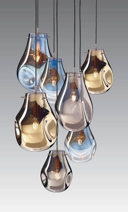 3 Lampade a sospensione Bomma Soap, blu, oro e argento – Cristallo, Vetro (photo 5 of 5)