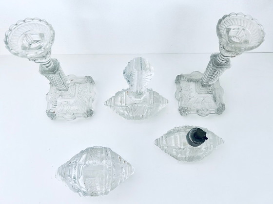 Image 1 of Val Saint Lambert - juego de gabinete - juego de perfume - vaso de cristal - años 1920