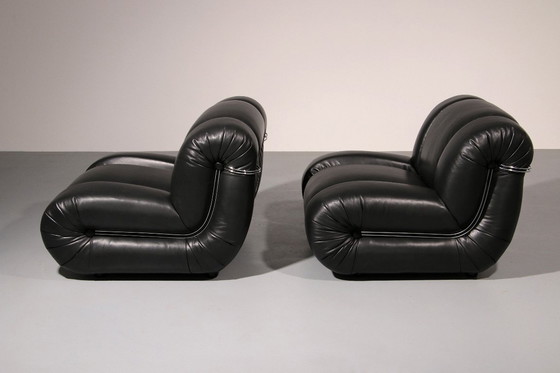 Image 1 of Mimo Padova Black Leader Modulaire Lounge chairs "Velasquez" - 1970