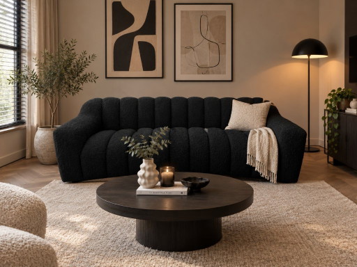 Sofá de diseño Eichholtz Kelly S – bouclé negro