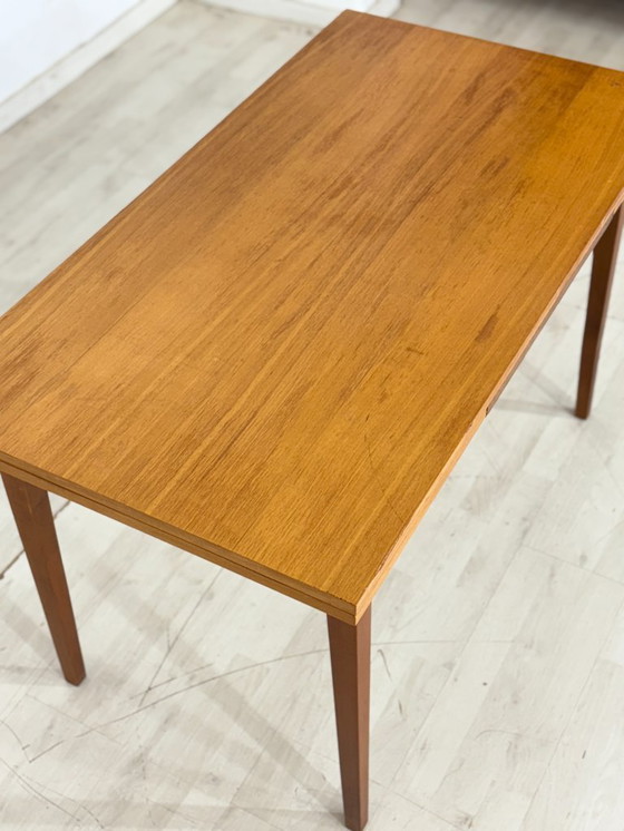 Image 1 of Table de cuisine en bois style années 50, table à manger extensible