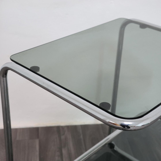 Image 1 of Carrello Portavivande Triplo Ripiano Anni 70 Acciaio Design Modernariato