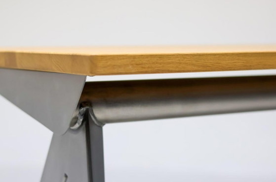 Jean Prouvé Direction Desk “Compass” Limited Edition – RAW Steel & Natural Oak | Vitra – Dining tables, Wood (photo 5 of 12)