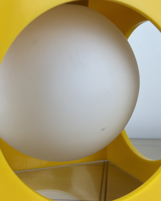 Image 1 of Space Age Ceiling Lamp, Richard Essig, Yellow Minimalistic Cube Design, 1970s, Retro-Futuristic Lamp, Germany, Sputnik Design