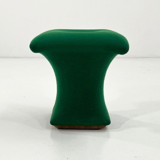 Tabouret vert style Space Age en tissu, années 1970