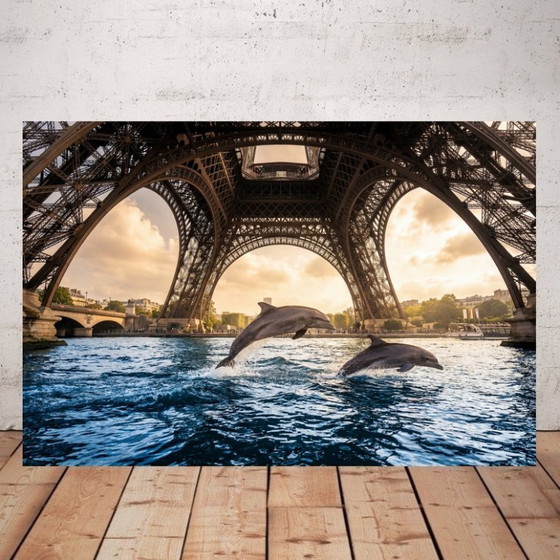Image 1 of Photo printed on plexiglass or aluminum / limited edition / Signed / Paris underwater / Eiffel Tower