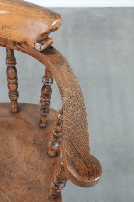 Image 1 of Antieke Engelse captainchair/ bijzetstoel/ bureaustoel uit begin 19e eeuw