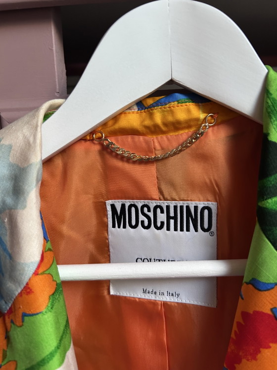 Image 1 of Vintage Moschino Couture zijden blazer – Made in Italy – kleurrijke floral print