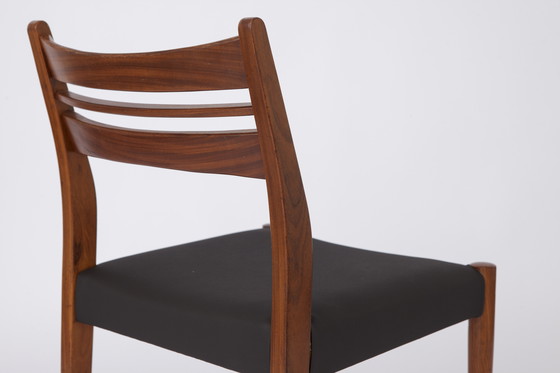 Image 1 of 1 of 4 Vintage German Dining Chair, 1960s–70s, Dyed Beech & Black Skai – Mid-Century Modern