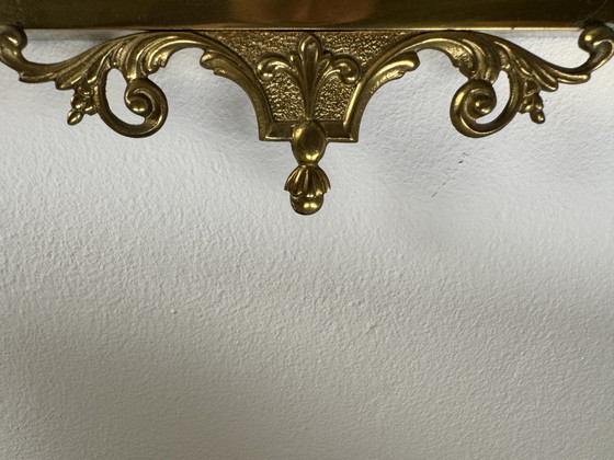 Image 1 of Chic Wall Console With Mirror - Marble & Brass Ornaments