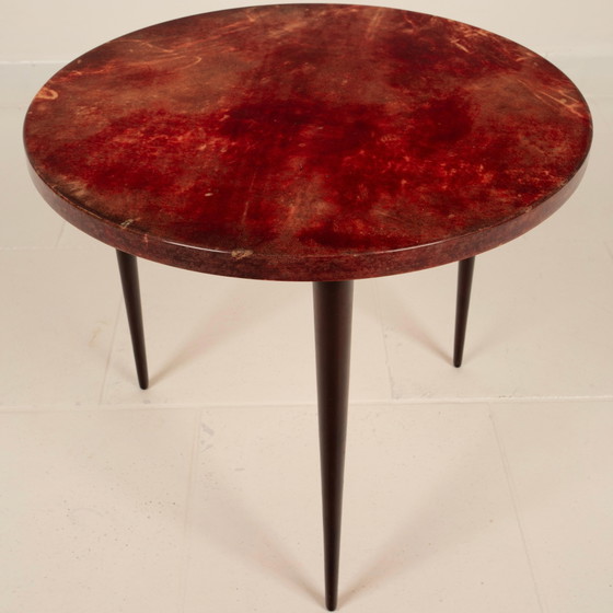 Table basse Aldo Tura en parchemin, Mod. 826, peau de chèvre teinte à la main, Italie, 1950 – Tables basses (photo 16 of 27)