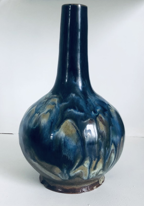 Image 1 of Art Deco Labrec flamed stoneware vase