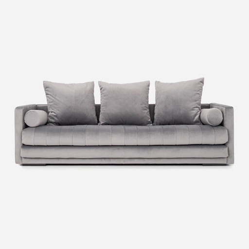 Sofa KOPENHAGA silver velour, Scandinavian design