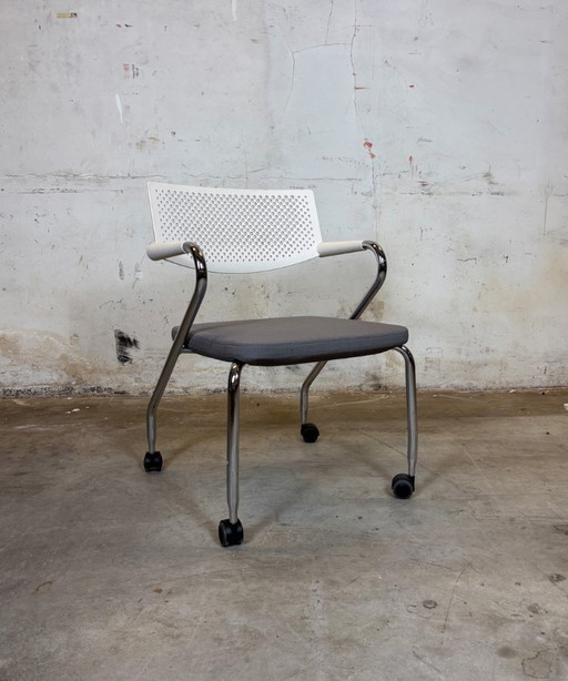 Vitra Visaroll 2 Antonio Citterio Fabric, plastic, aluminium – White, Gray  – Task chair, designer chair