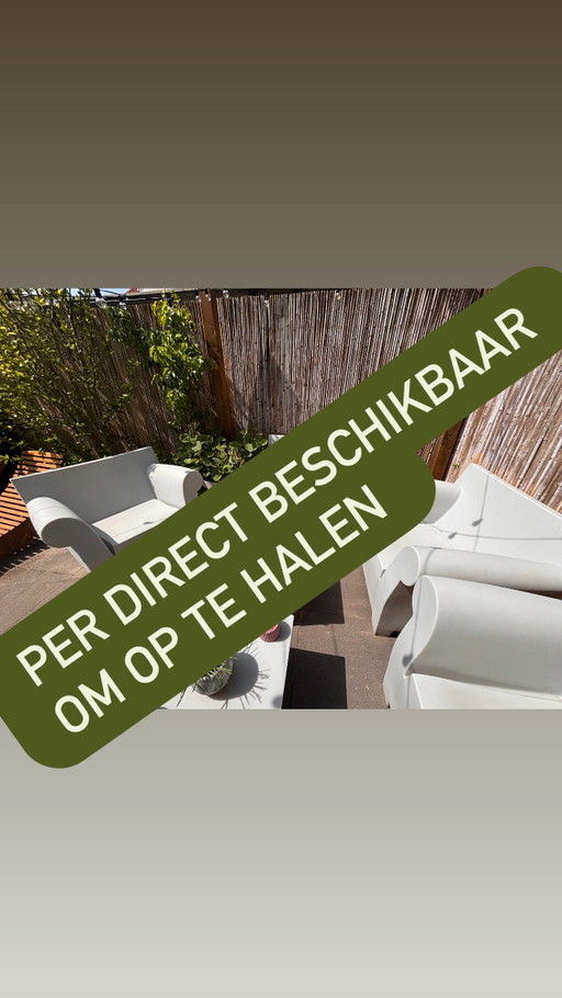 complete Philippe Starck Kartell Bubble Club loungeset - 4 fauteuils en 2 tafels