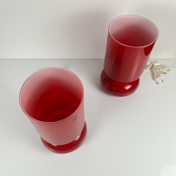 Image 1 of Rotes IKEA Lykta Lampen-Duo, 1990