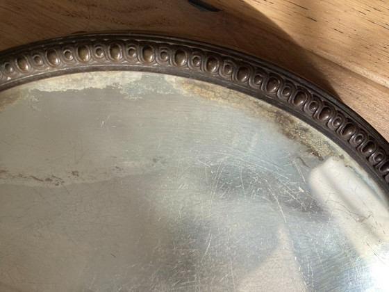 Image 1 of Art Deco tray in silver-plated metal and mirror, circa 1920