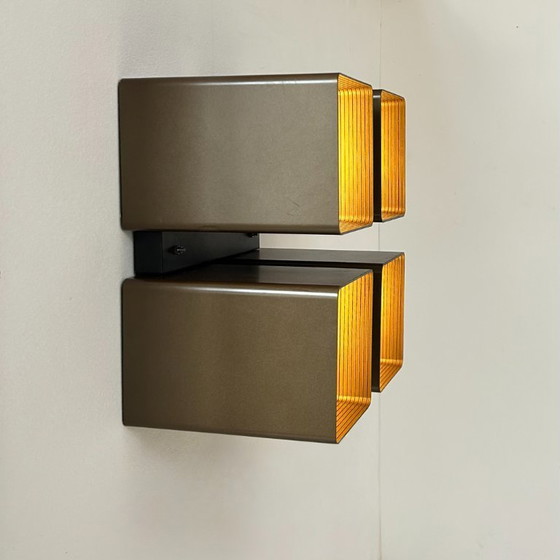 Image 1 of Lampada da parete vintage RAAK, P1445, metallo e ABS marrone, Paesi Bassi, 1970