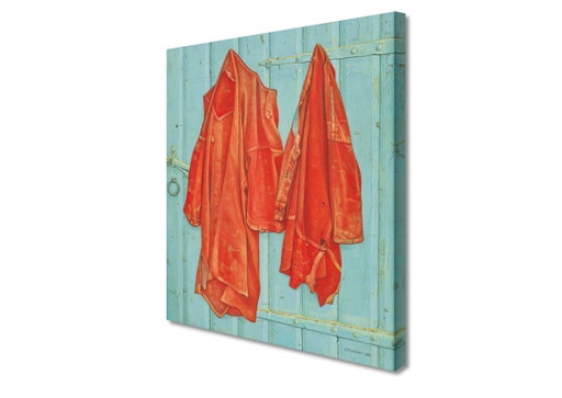 Jopie Huisman Camicie rosse su porta blu (su tela)