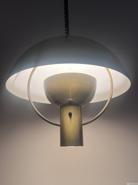 Lampe suspendue champignon hollandaise rare des années 70 – Dijkstra Lampen, Suspensions, Other, Metal (photo 8 of 15)