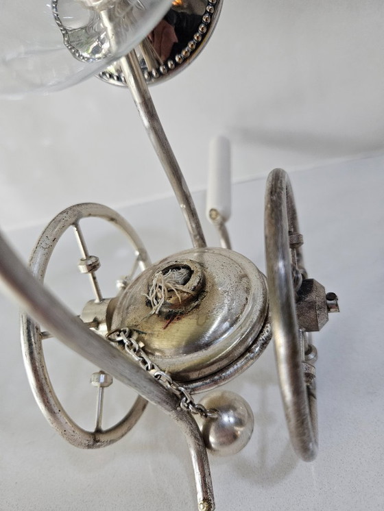 Image 1 of Chariot chauffe-cognac avec verres plaqués argent