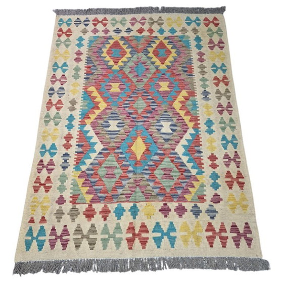 Kilim Ancien de Maimana Afghan – Laine Filée Main – Recto Verso – 173 x 127 cm – Tapis, Wool (photo 3 of 5)