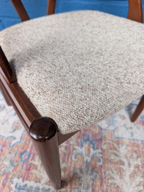 4x Chaises Design Vintage, Henning Kjærnulf, Années 60 – Chaises de salle à manger, Wool (photo 18 of 18)