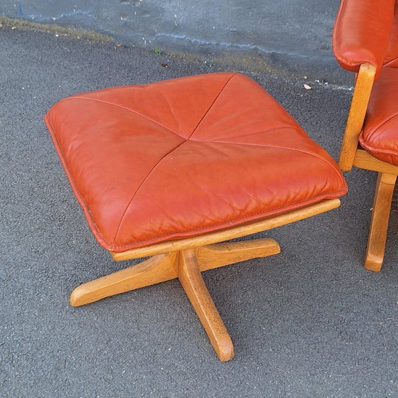 Image 1 of Banquette scandinave en bois et cuir par Soda Galvano pour Liebe Mobel