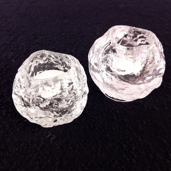 2x Vintage Kosta Boda Snowball Tealight Holder Ann Wärff – Candle holders, Glass (photo 4 of 11)