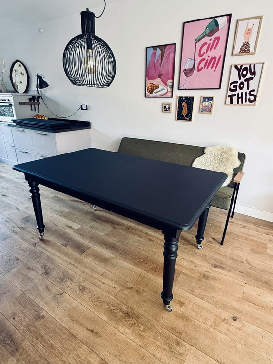 Image 1 of Eichholtz coulissen tafel (mat zwart)