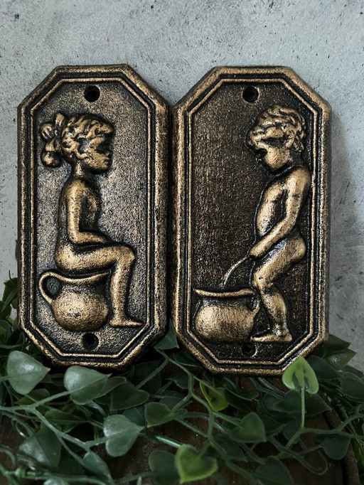 Incantevoli cartelli da toilette in stile vintage