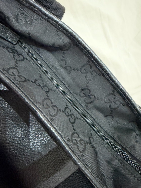 Gucci GG Black Tote Bag, Tote tassen, Nylon, Zwart (foto 9 van 10)