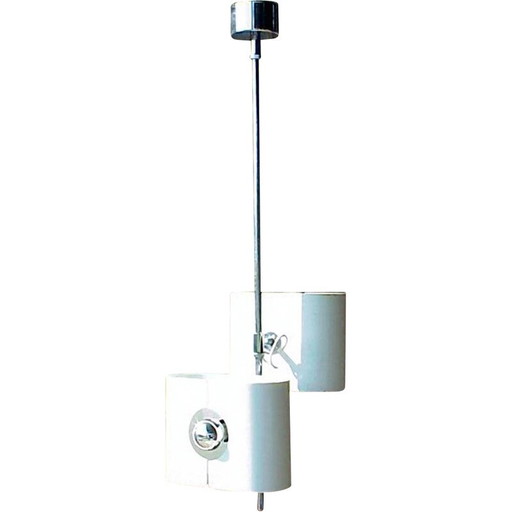 Vintage wall lamp in aluminum and chrome steel for Stilux, Italy 1970