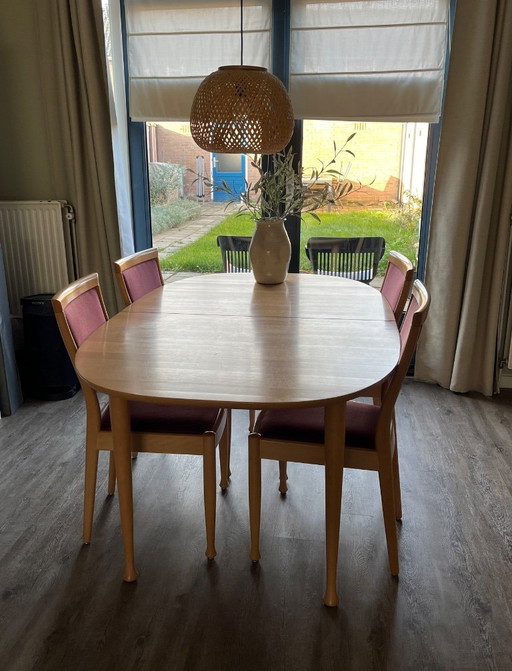 Ensemble table et chaises de salle à manger design danois | 4 à 8 personnes