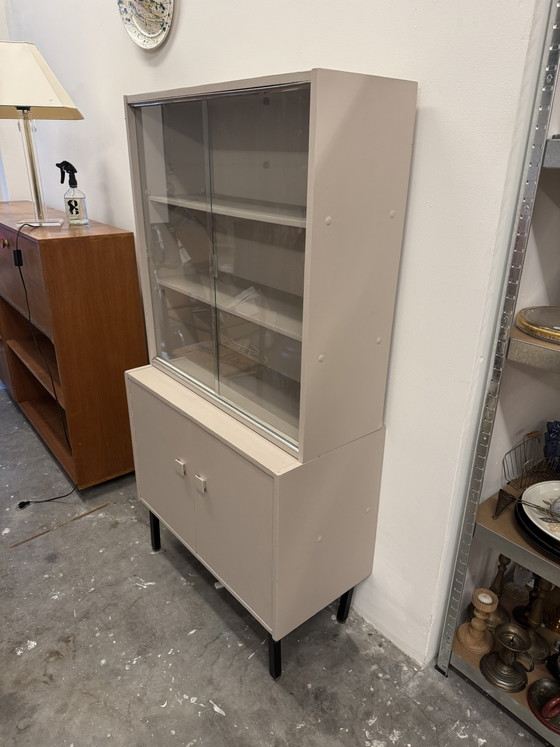 Image 1 of Buffet haut vintage avec portes vitrées
