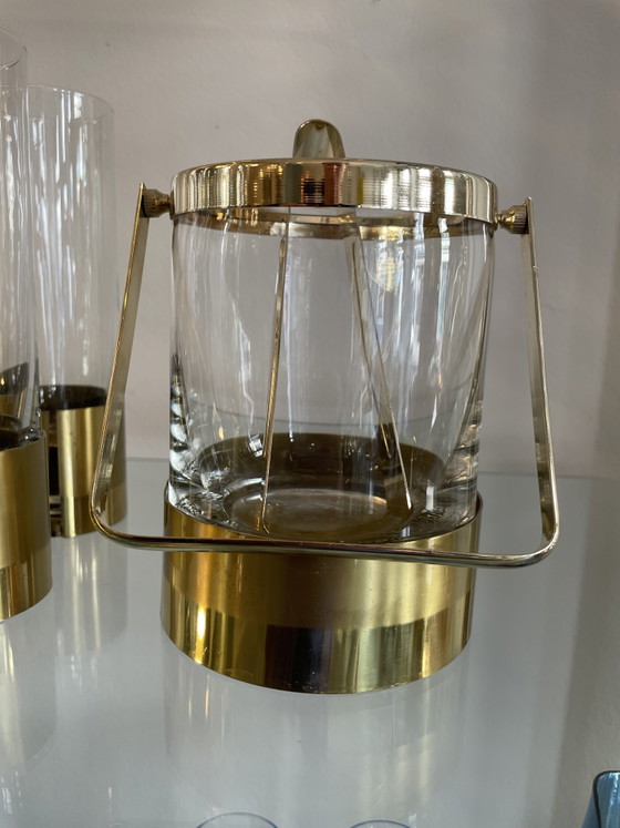 Image 1 of Set da cocktail italiano in cristallo e ottone