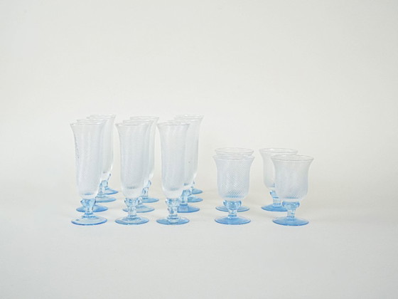Image 1 of Set di bicchieri in vetro, design italiano, anni '70, produzione: Italia