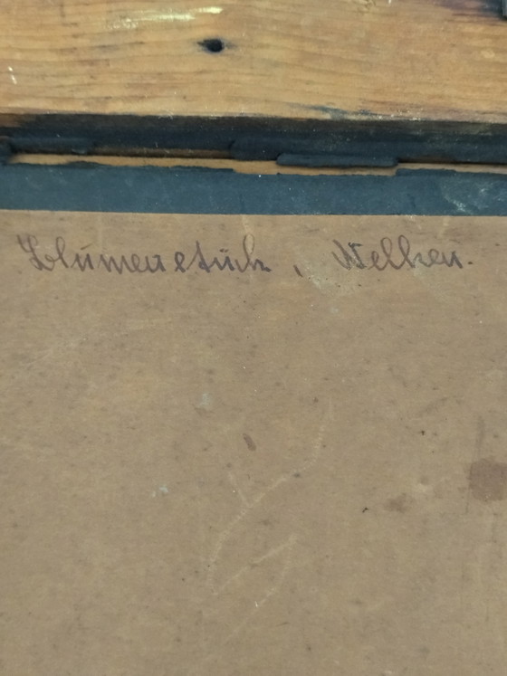 Pintura al óleo antigua sobre tabla - Naturaleza muerta 1947 – Firmada WEHR – Pinturas y dibujos, Wood (photo 9 of 9)