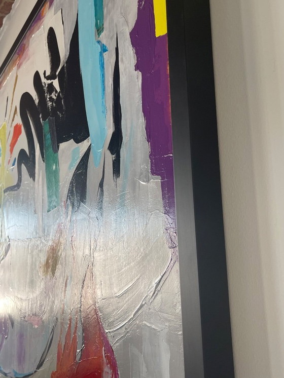 Image 1 of 1 Dipinto acrilico con parte collage su tela