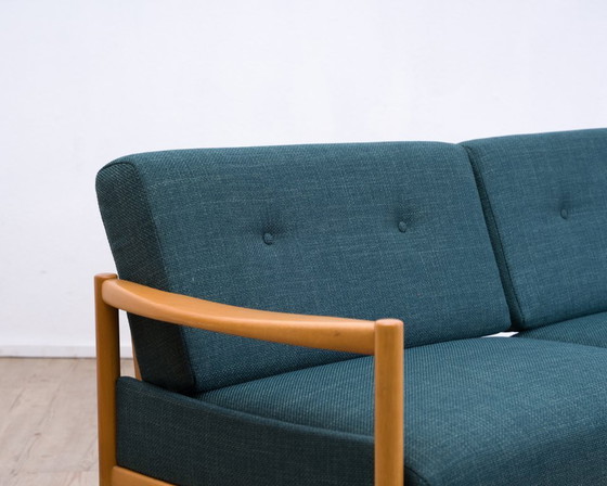 Image 1 of Sofá/diván "Stella" de los años 60, una pieza rara fabricada en madera maciza de haya por Walter Knoll.