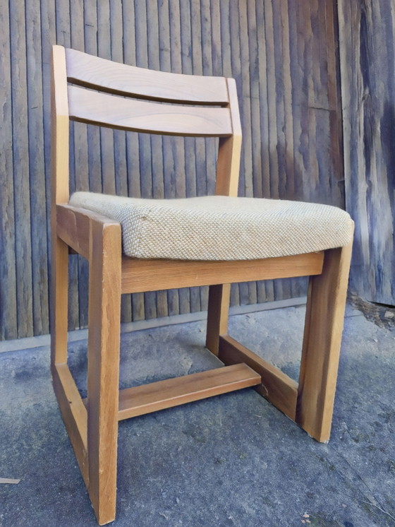 Image 1 of MAISON REGAIN 3-teiliges Massivholz-Ulmen-Set, 1970er/80er Jahre