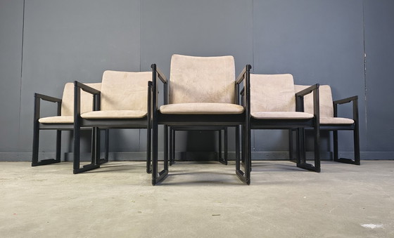 Image 1 of Set van 6 vintage eetkamerstoelen toegeschreven aan Tobia Scarpa, jaren 70.