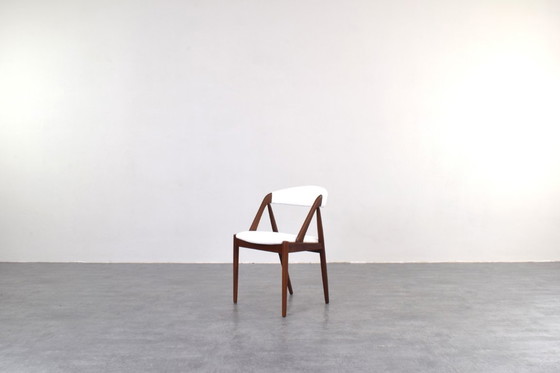 Image 1 of Mid-Century Teak & Boucle Stoelen Model 31 van Kai Kristiansen voor Schou Andersen, jaren 60, set van 4