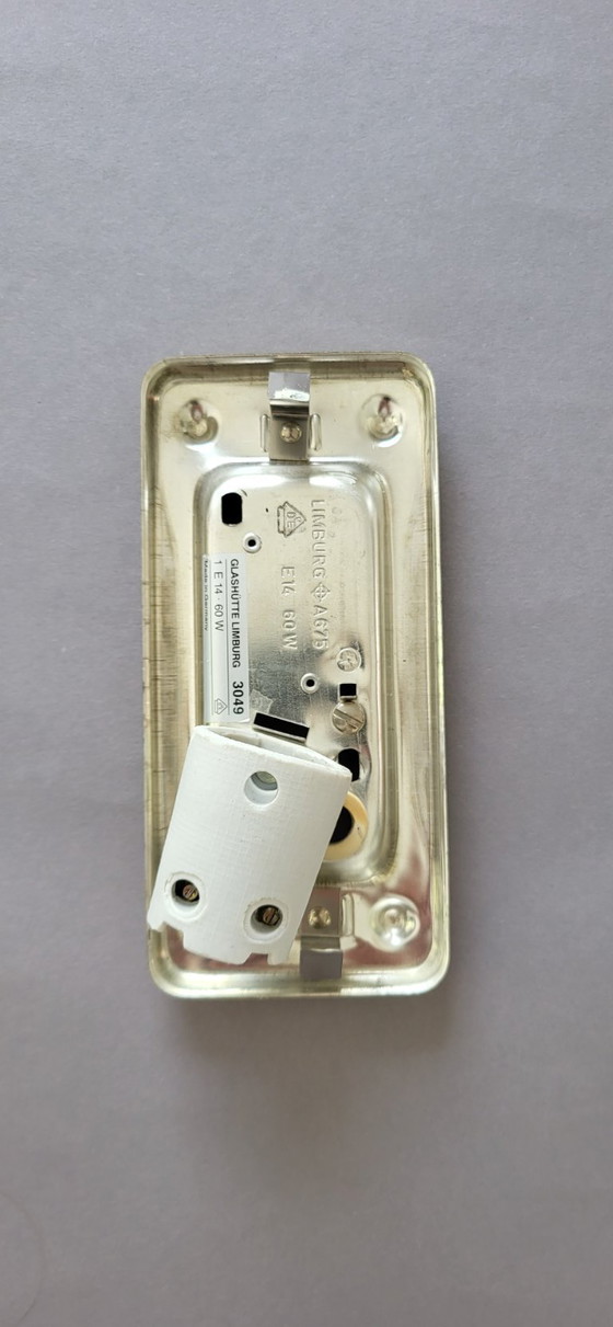 Image 1 of Glashütte Limburg Wandlamp Structuurglas Amber Mid Century Vintage