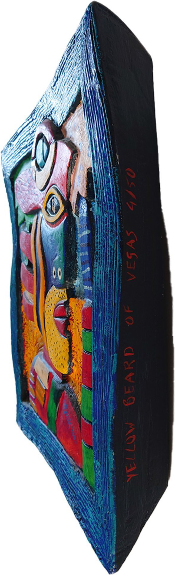 Image 1 of Clemens Briels - Rare wall plaque: "Yellow Beard of Vegas" - Signed & Certificate!