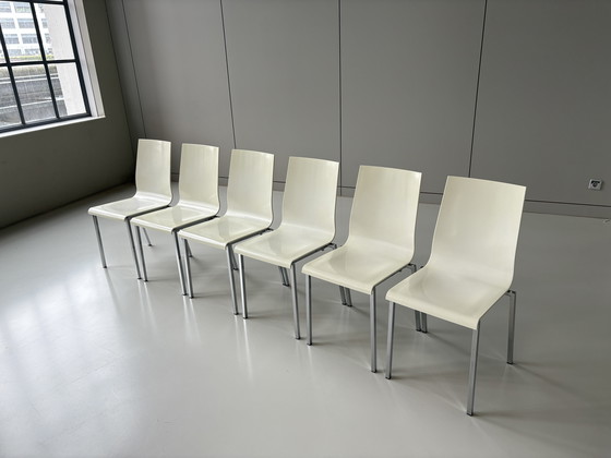 Image 1 of 6 x Pedrali Kuadra 1101 Stühle Weiß Chrom