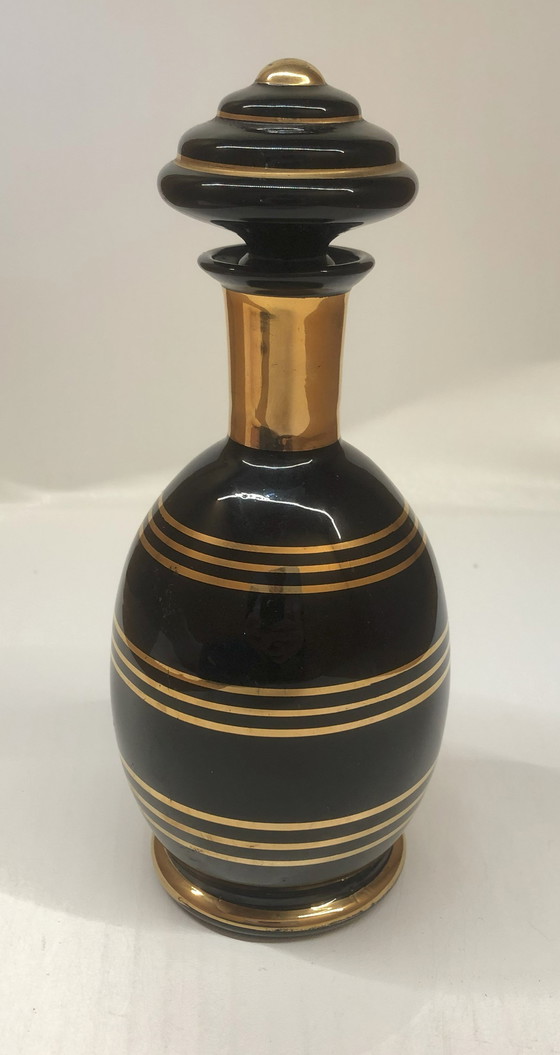 Image 1 of Art Deco Glass Liqueur Bottle Hyalite De Boom