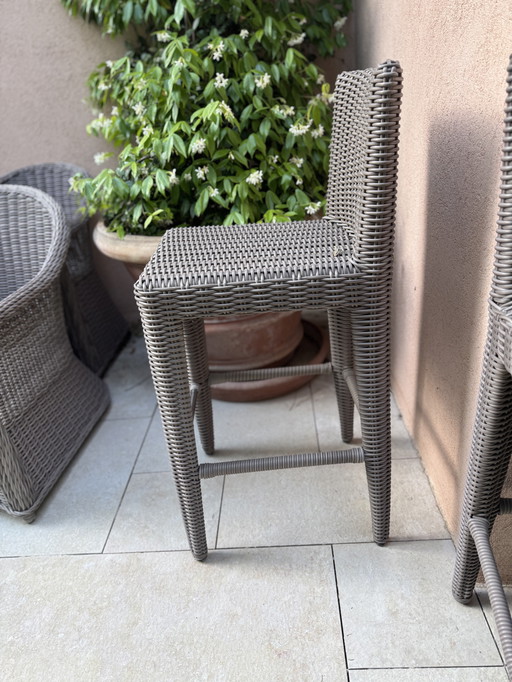 x4 Faux Wicker Riviera Bar Stools