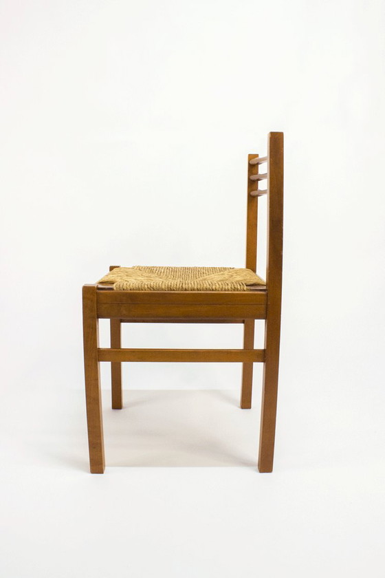 Image 1 of Vintage Wooden Dining Chair Cane 1950s