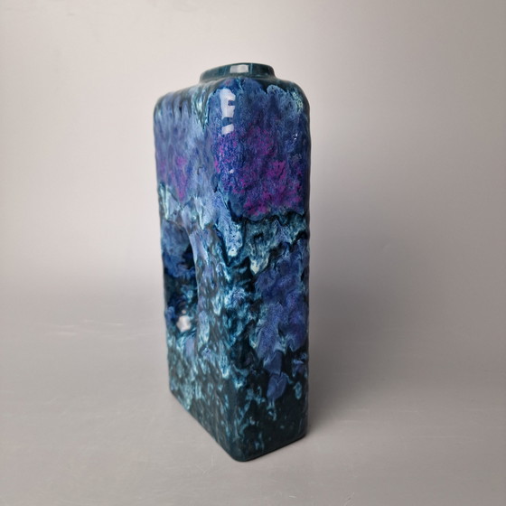 Image 1 of Vaso Fat Lava vintage della Germania Ovest, prodotto da Marei. Numero di modello: 2004. Colori: blu e viola.